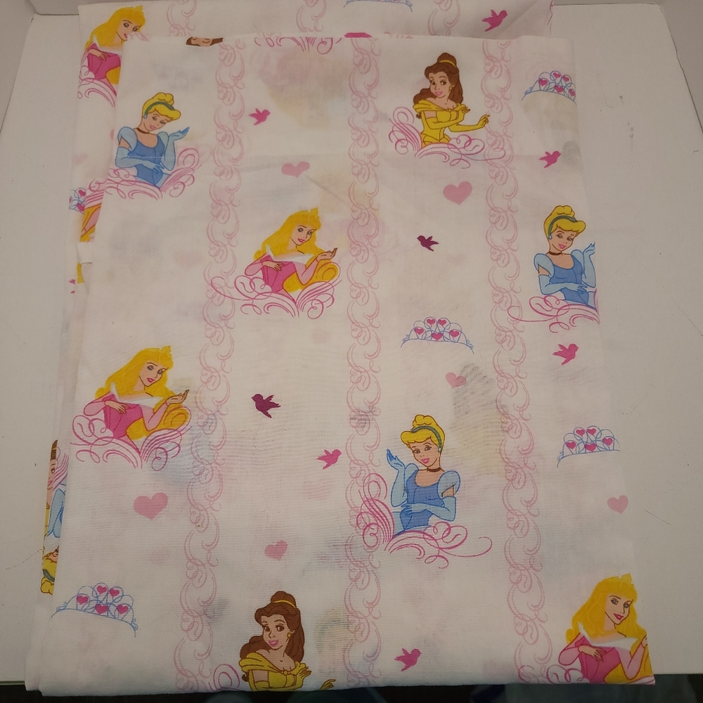 Disney Classic Princess Belle Cinderella Sleeping Beauty Twin Flat Sheet